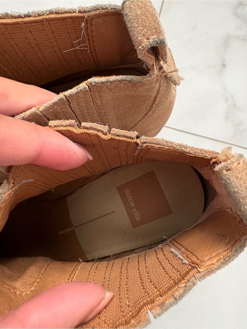 Dolce Vita Suede Tan Ankle Booties - Picture 7 of 7